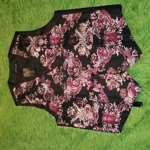 Barry Wang Black pink formal dress vest size small New with tags